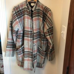 🐝 Jolt oversized plaid coat with front pockets